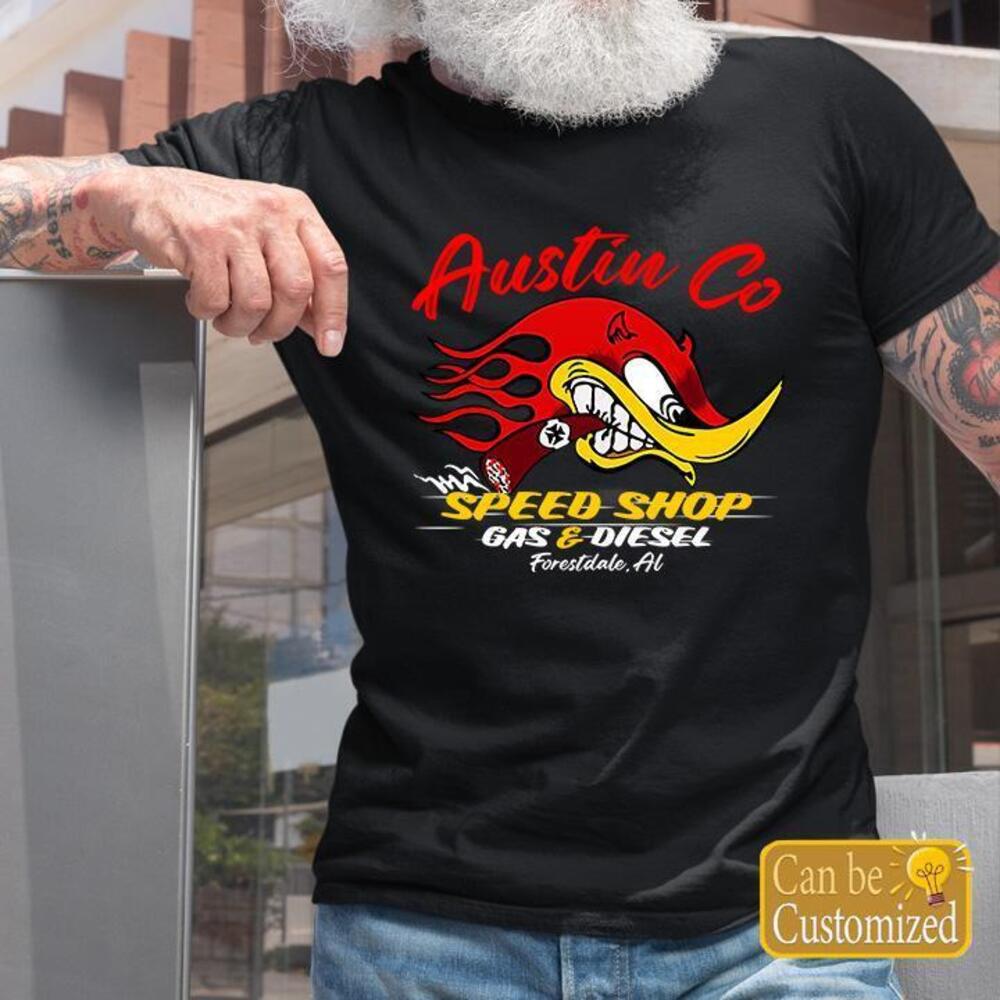 Personalized Speed Shop Gas And Diesel Mr Horsepower T Shirts